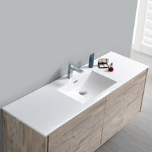 Load image into Gallery viewer, Fresca Catania 60&quot; Rustic Natural Wood Wall Hung Single Sink Modern Bathroom Vanity w/ Medicine Cabinet- Fresca
