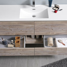 Load image into Gallery viewer, Fresca Catania 60&quot; Rustic Natural Wood Wall Hung Single Sink Modern Bathroom Vanity w/ Medicine Cabinet- Fresca