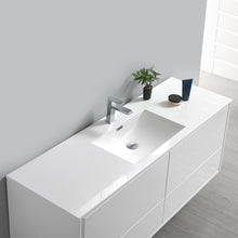 Load image into Gallery viewer, Fresca Catania 60&quot; Glossy White Wall Hung Single Sink Modern Bathroom Vanity w/ Medicine Cabinet- Fresca