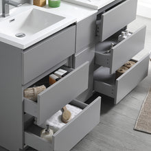 Load image into Gallery viewer, Fresca Lazzaro 60&quot; Gray Free Standing Double Sink Modern Bathroom Vanity w/ Medicine Cabinet- Fresca