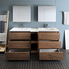 Load image into Gallery viewer, Fresca Lazzaro 72&quot; Rosewood Free Standing Double Sink Modern Bathroom Vanity w/ Medicine Cabinet- Fresca