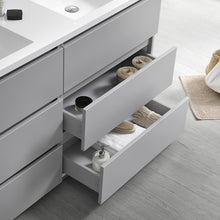 Load image into Gallery viewer, Fresca Lazzaro 60&quot; Gray Free Standing Double Sink Modern Bathroom Vanity w/ Medicine Cabinet- Fresca