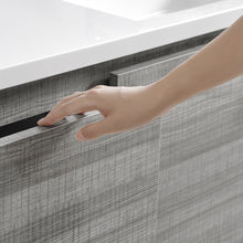 Load image into Gallery viewer, Fresca Lazzaro 60&quot; Glossy Ash Gray Free Standing Double Sink Modern Bathroom Vanity w/ Medicine Cabinet- Fresca