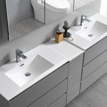 Load image into Gallery viewer, Fresca Lazzaro 84&quot; Gray Free Standing Double Sink Modern Bathroom Vanity w/ Medicine Cabinet- Fresca