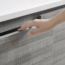 Load image into Gallery viewer, Fresca Lazzaro 84&quot; Glossy Ash Gray Free Standing Double Sink Modern Bathroom Vanity w/ Medicine Cabinet- Fresca