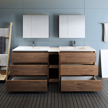 Load image into Gallery viewer, Fresca Lazzaro 84&quot; Rosewood Free Standing Double Sink Modern Bathroom Vanity w/ Medicine Cabinet- Fresca