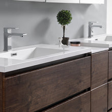 Load image into Gallery viewer, Fresca Lazzaro 84&quot; Rosewood Free Standing Double Sink Modern Bathroom Vanity w/ Medicine Cabinet- Fresca