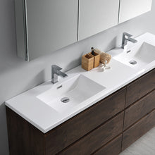 Load image into Gallery viewer, Fresca Lazzaro 72&quot; Rosewood Free Standing Double Sink Modern Bathroom Vanity w/ Medicine Cabinet- Fresca