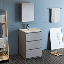 Load image into Gallery viewer, Fresca Lazzaro 24&quot; Gray Free Standing Modern Bathroom Vanity w/ Medicine Cabinet- Fresca