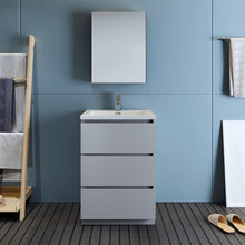 Load image into Gallery viewer, Fresca Lazzaro 24&quot; Gray Free Standing Modern Bathroom Vanity w/ Medicine Cabinet- Fresca