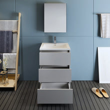 Load image into Gallery viewer, Fresca Lazzaro 24&quot; Gray Free Standing Modern Bathroom Vanity w/ Medicine Cabinet- Fresca
