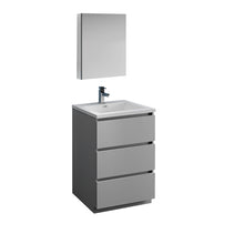Load image into Gallery viewer, Fresca Lazzaro 24&quot; Gray Free Standing Modern Bathroom Vanity w/ Medicine Cabinet- Fresca