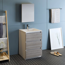 Load image into Gallery viewer, Fresca Lazzaro 24&quot; Glossy Ash Gray Free Standing Modern Bathroom Vanity w/ Medicine Cabinet- Fresca