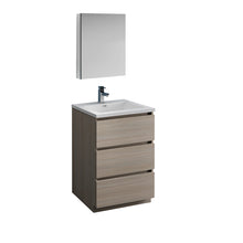 Load image into Gallery viewer, Fresca Lazzaro 24&quot; Gray Wood Free Standing Modern Bathroom Vanity w/ Medicine Cabinet- Fresca