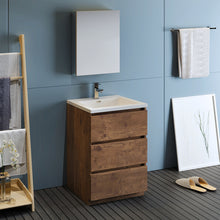 Load image into Gallery viewer, Fresca Lazzaro 24&quot; Rosewood Free Standing Modern Bathroom Vanity w/ Medicine Cabinet- Fresca