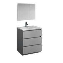 Load image into Gallery viewer, Fresca Lazzaro 30&quot; Gray Free Standing Modern Bathroom Vanity w/ Medicine Cabinet- Fresca