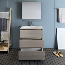 Load image into Gallery viewer, Fresca Lazzaro 30&quot; Gray Wood Free Standing Modern Bathroom Vanity w/ Medicine Cabinet- Fresca