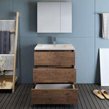 Load image into Gallery viewer, Fresca Lazzaro 30&quot; Rosewood Free Standing Modern Bathroom Vanity w/ Medicine Cabinet- Fresca