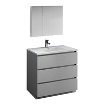 Load image into Gallery viewer, Fresca Lazzaro 36&quot; Gray Free Standing Modern Bathroom Vanity w/ Medicine Cabinet- Fresca