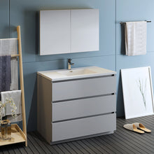 Load image into Gallery viewer, Fresca Lazzaro 42" Gray Free Standing Modern Bathroom Vanity w/ Medicine Cabinet- Fresca