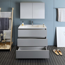 Load image into Gallery viewer, Fresca Lazzaro 42" Gray Free Standing Modern Bathroom Vanity w/ Medicine Cabinet- Fresca