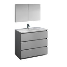 Load image into Gallery viewer, Fresca Lazzaro 42" Gray Free Standing Modern Bathroom Vanity w/ Medicine Cabinet- Fresca