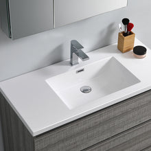 Load image into Gallery viewer, Fresca Lazzaro 42" Glossy Ash Gray Free Standing Modern Bathroom Vanity w/ Medicine Cabinet- Fresca