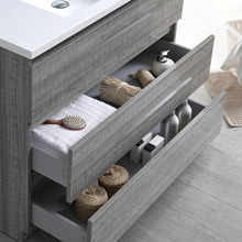 Load image into Gallery viewer, Fresca Lazzaro 42" Glossy Ash Gray Free Standing Modern Bathroom Vanity w/ Medicine Cabinet- Fresca