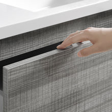 Load image into Gallery viewer, Fresca Lazzaro 42" Glossy Ash Gray Free Standing Modern Bathroom Vanity w/ Medicine Cabinet- Fresca