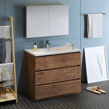 Load image into Gallery viewer, Fresca Lazzaro 42" Rosewood Free Standing Modern Bathroom Vanity w/ Medicine Cabinet- Fresca
