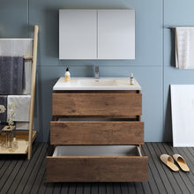 Load image into Gallery viewer, Fresca Lazzaro 42" Rosewood Free Standing Modern Bathroom Vanity w/ Medicine Cabinet- Fresca