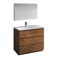 Load image into Gallery viewer, Fresca Lazzaro 42" Rosewood Free Standing Modern Bathroom Vanity w/ Medicine Cabinet- Fresca