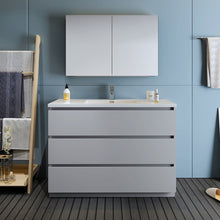Load image into Gallery viewer, Fresca Lazzaro 48&quot; Gray Free Standing Modern Bathroom Vanity w/ Medicine Cabinet- Fresca