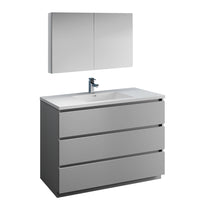 Load image into Gallery viewer, Fresca Lazzaro 48&quot; Gray Free Standing Modern Bathroom Vanity w/ Medicine Cabinet- Fresca