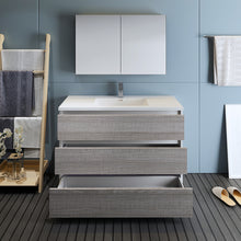Load image into Gallery viewer, Fresca Lazzaro 48&quot; Glossy Ash Gray Free Standing Modern Bathroom Vanity w/ Medicine Cabinet- Fresca