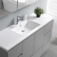 Load image into Gallery viewer, Fresca Lazzaro 60&quot; Gray Free Standing Single Sink Modern Bathroom Vanity w/ Medicine Cabinet- Fresca