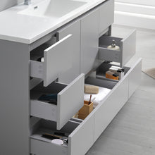 Load image into Gallery viewer, Fresca Lazzaro 60&quot; Gray Free Standing Single Sink Modern Bathroom Vanity w/ Medicine Cabinet- Fresca