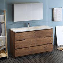 Load image into Gallery viewer, Fresca Lazzaro 60&quot; Rosewood Free Standing Single Sink Modern Bathroom Vanity w/ Medicine Cabinet- Fresca
