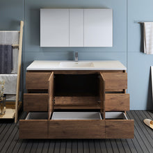Load image into Gallery viewer, Fresca Lazzaro 60&quot; Rosewood Free Standing Single Sink Modern Bathroom Vanity w/ Medicine Cabinet- Fresca