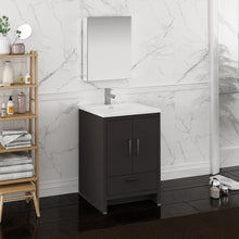 Load image into Gallery viewer, Fresca Imperia 24&quot; Dark Gray Oak Free Standing Modern Bathroom Vanity w/ Medicine Cabinet- Fresca