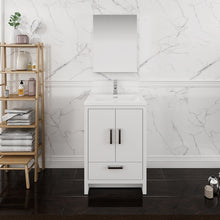 Load image into Gallery viewer, Fresca Imperia 24&quot; Glossy White Free Standing Modern Bathroom Vanity w/ Medicine Cabinet- Fresca