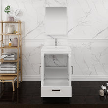Load image into Gallery viewer, Fresca Imperia 24&quot; Glossy White Free Standing Modern Bathroom Vanity w/ Medicine Cabinet- Fresca