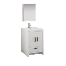 Load image into Gallery viewer, Fresca Imperia 24&quot; Glossy White Free Standing Modern Bathroom Vanity w/ Medicine Cabinet- Fresca