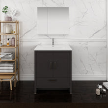 Load image into Gallery viewer, Fresca Imperia 30&quot; Dark Gray Oak Free Standing Modern Bathroom Vanity w/ Medicine Cabinet- Fresca