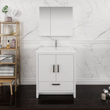 Load image into Gallery viewer, Fresca Imperia 30&quot; Glossy White Free Standing Modern Bathroom Vanity w/ Medicine Cabinet- Fresca