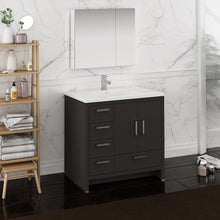 Load image into Gallery viewer, Fresca Imperia 36&quot; Dark Gray Oak Free Standing Modern Bathroom Vanity w/ Medicine Cabinet- Left Version- Fresca