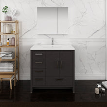 Load image into Gallery viewer, Fresca Imperia 36&quot; Dark Gray Oak Free Standing Modern Bathroom Vanity w/ Medicine Cabinet- Left Version- Fresca