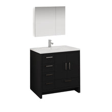 Load image into Gallery viewer, Fresca Imperia 36&quot; Dark Gray Oak Free Standing Modern Bathroom Vanity w/ Medicine Cabinet- Left Version- Fresca