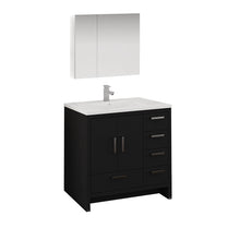 Load image into Gallery viewer, Fresca Imperia 36&quot; Dark Gray Oak Free Standing Modern Bathroom Vanity w/ Medicine Cabinet - Right Version- Fresca