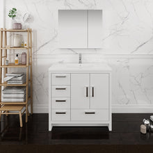 Load image into Gallery viewer, Fresca Imperia 36&quot; Glossy White Free Standing Modern Bathroom Vanity w/ Medicine Cabinet- Left Version- Fresca